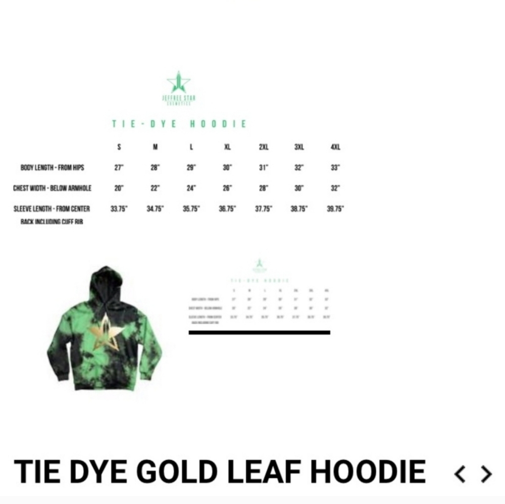 Jeffree Star 420 Tie Dye Gold Leaf Limited Edition Hoodie - Picture 6 of 7